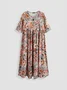 Loose Casual Floral Short Sleeve Women Dress