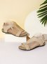 Retro Solid Color Casual Velcro Portable Sandals