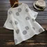 Women Polka Dots Short Sleeve O-neck Vintage Shirt