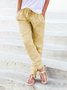 Women Drawstring Wasit Solid Shift Casual Linen Jogger Pants with Pockets