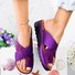Women Fashion Style Peep Toe Slip-On Wedges Sandals