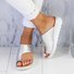 Women Fashion Style Peep Toe Slip-On Wedges Sandals