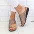 Women Fashion Style Peep Toe Slip-On Wedges Sandals