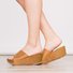Women Fashion Style Peep Toe Slip-On Wedges Sandals