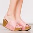 Women Fashion Style Peep Toe Slip-On Wedges Sandals