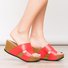 Women Fashion Style Peep Toe Slip-On Wedges Sandals