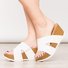 Women Fashion Style Peep Toe Slip-On Wedges Sandals