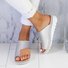 Women Fashion Style Peep Toe Slip-On Wedges Sandals