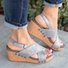 Women Fashion Style Peep Toe Slip-On Wedges Sandals