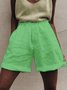 Casual Solid Shorts Summer Plain Shorts