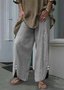 Plus Size Shift Casual Linen Bottoms