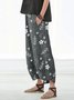 Women's Basic Essential Casual Chinos Slacks Linen Pants Pocket Print Ankle-Length Pants Cotton Linen Pants Daily Weekend Inelastic Graphic Prints Dandelion Mid Waist