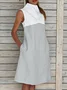 Summer Sleeveless Turtleneck Midi Dress