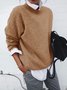 Long Sleeve Casual Round Neck Solid Top