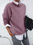 Long Sleeve Casual Round Neck Solid Top