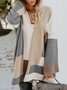 Plus Size Color Block Women 2019 Long Knitted Cardigan