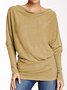 Batwing Long Sleeve Solid Comfort T-Shirt