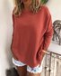 Solid Casual Knitted Long Sleeve Sweater