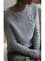 Women Long Sleeves Solid Sweaters