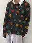 Acrylic Casual Polka Dots Sweater