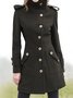Vintage Wool Blend Long Sleeve Overcoat