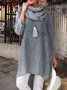 Women Tunic Top Cotton and Linen Pockets Plain Casual Three Quarter Sleeve Top