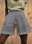 Casual Solid Shorts Summer Plain Shorts