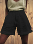 Casual Solid Shorts Summer Plain Shorts