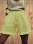 Casual Solid Shorts Summer Plain Shorts