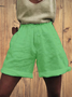 Casual Solid Shorts Summer Plain Shorts