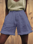 Casual Solid Shorts Summer Plain Shorts