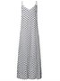 Polka Dots Casual V-neck Sleeveless Pockets Maxi Dress Vacation Summer Tank Dress
