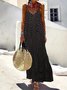 Polka Dots Casual V-neck Sleeveless Pockets Maxi Dress Vacation Summer Tank Dress