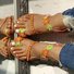 Women Boho Flower Slip-On Flat Sandals