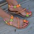 Women Boho Flower Slip-On Flat Sandals