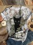 Cat Pattern Casual Floral-Print T-shirt