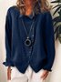 Women's Shirt Blouse Linen Cotton Plain Button Long Sleeve Daily Weekend Casual Shirt Collar Regular