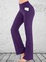 Bootcut Yoga Pants High Waist Flare Pants Stretch Bootleg Solid Plus Size Workout Pants with Pockets