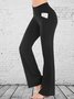 Bootcut Yoga Pants High Waist Flare Pants Stretch Bootleg Solid Plus Size Workout Pants with Pockets