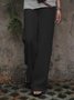 Women Going out Casual Cotton Solid Pants