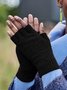 Vintage Statement Plain Fingerless Casual Gloves