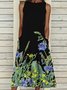 Floral Casual Sleeveless Weaving Dress