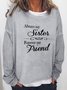 Letter Printed Crew Neck Shift Casual Long Sleeve Shirts & Tops