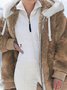 Women Long Sleeve Hooded Zipper Fur Coat