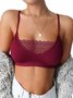 Lace Sexy Perspective Plus Size Hollow Out Lace Breathable Suspender Vest Bottomed Bra