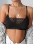 Lace Sexy Perspective Plus Size Hollow Out Lace Breathable Suspender Vest Bottomed Bra