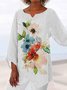 Crew Neck Floral Loose Long sleeve Top