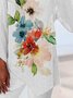 Crew Neck Floral Loose Long sleeve Top