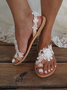 Women's Sandals Flat Clip Toe Casual Lace White Flower Decorative Summer Elegant Romantic Wedding Sandals