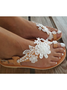 Women's Sandals Flat Clip Toe Casual Lace White Flower Decorative Summer Elegant Romantic Wedding Sandals